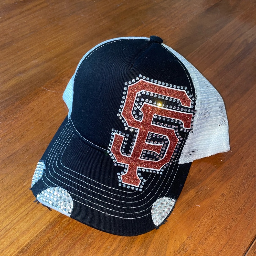 SF Giants bling rhinestone trucker cap hat 💖